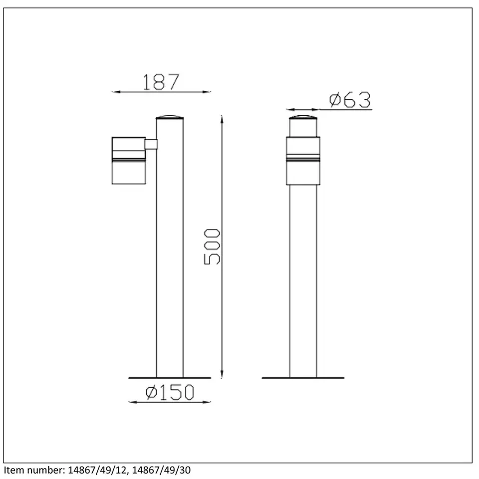 Lucide LED sokkellamp buiten ARNE IP44 - zwart - Ø6,3 cm