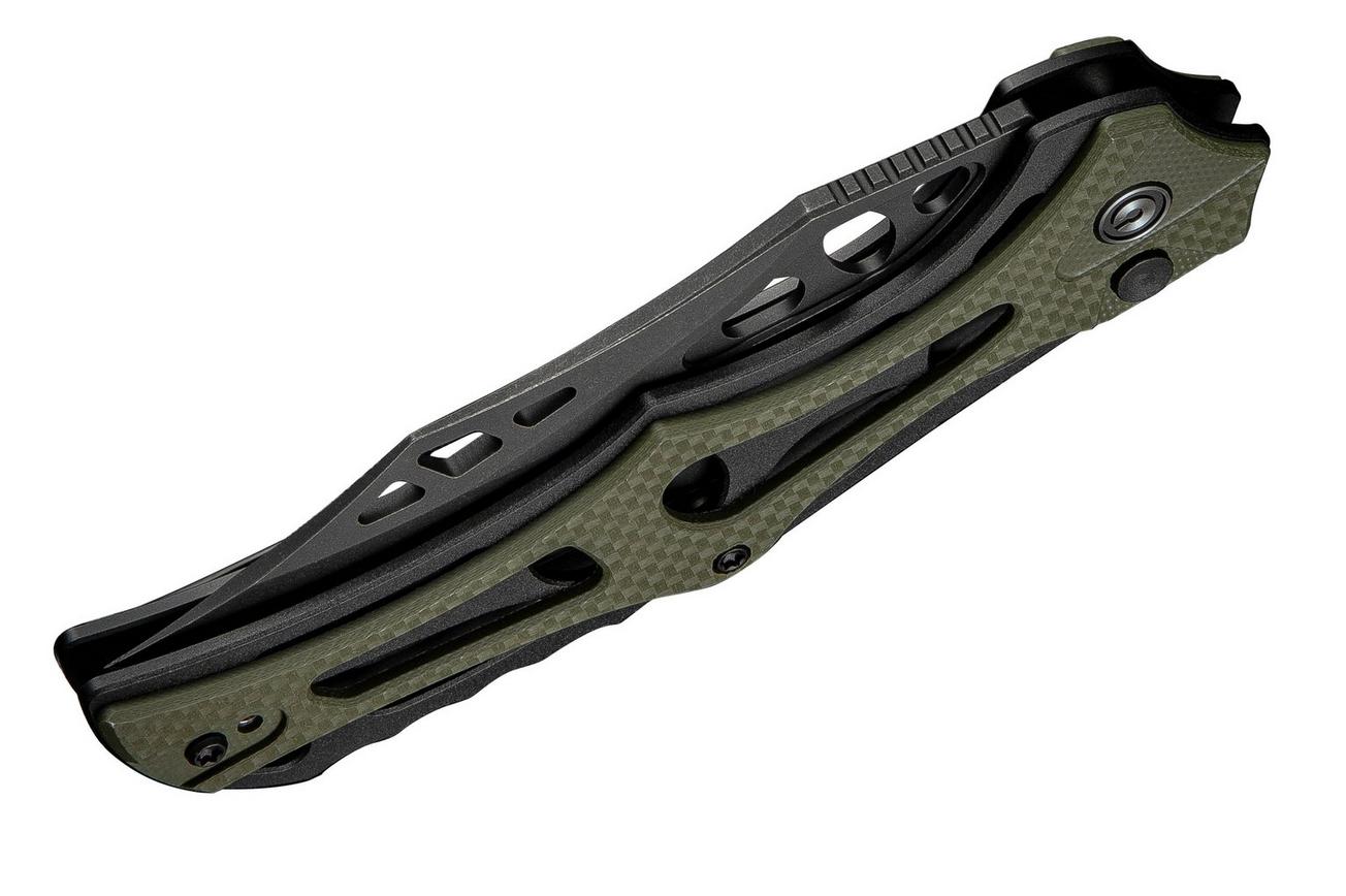 Civivi Biophase C23083C-2 Blackwashed Nitro-V, Black Aluminium OD Green Coarse G10, zakmes