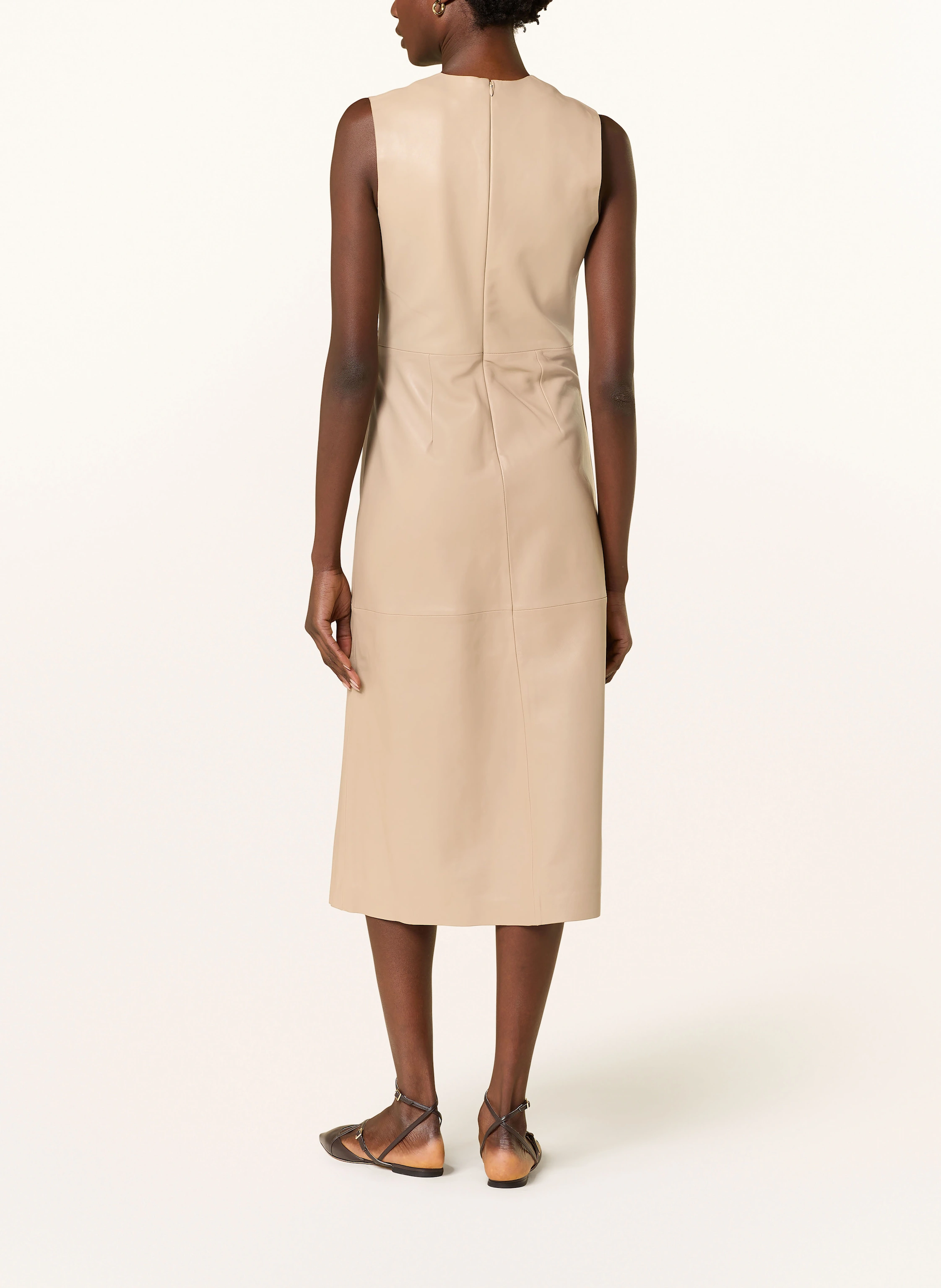 BOSS Lederkleid SYESHA in Wickeloptik