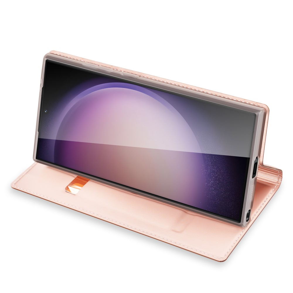 Samsung Galaxy S24 Ultra Flip Wallet Cover Leder Tasche - Roségold