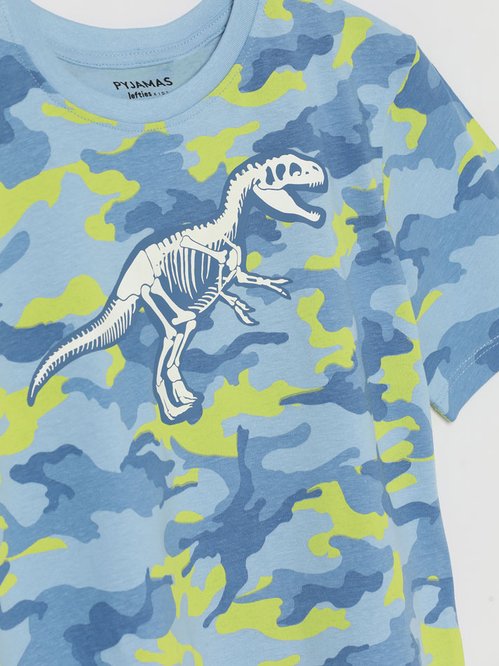 Conjunto de pijama estampado - Azul celeste