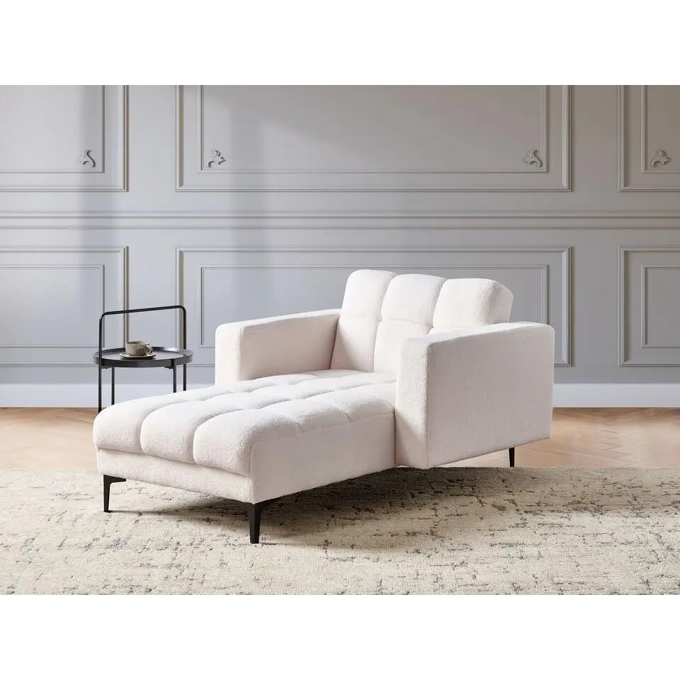 ALNES - Chaise longue - Wit - Polyester