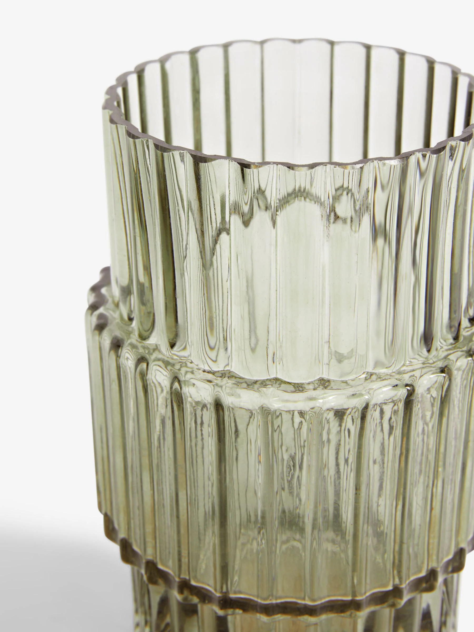 Small Ribbed Glass Vase