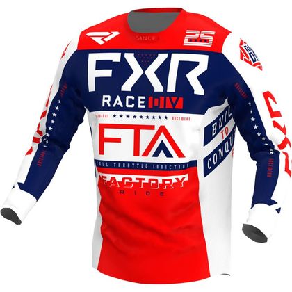 Maillot cross FXR PODIUM GLADIATOR WHITE/RED/NAVY 2022 - Rouge / Bleu