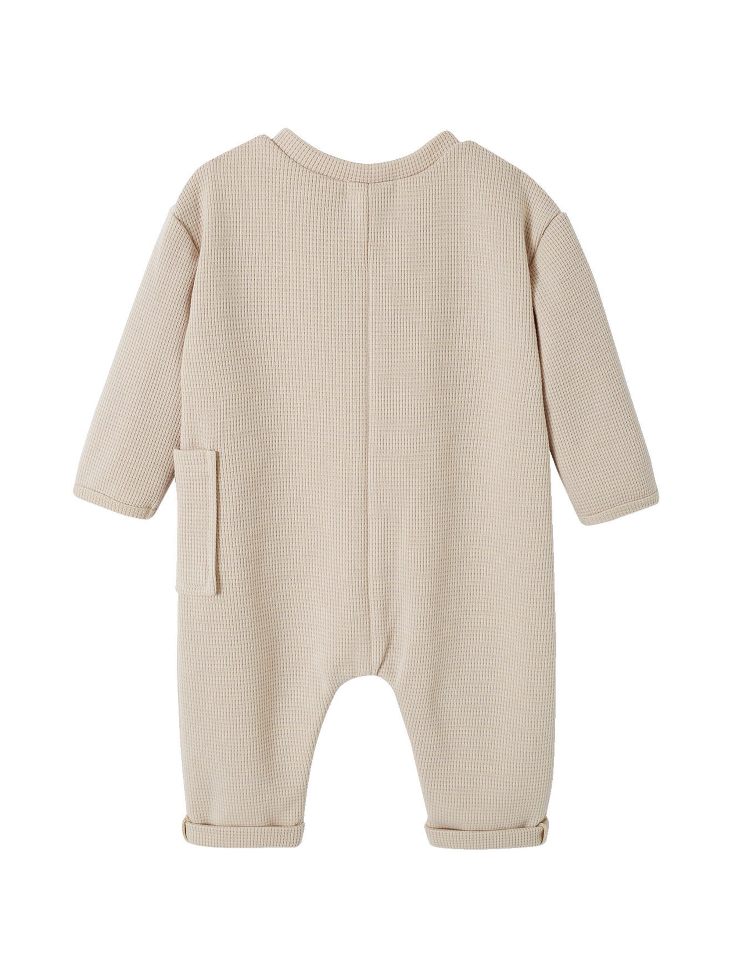 Vertbaudet Baby Overall aus Waffelpikee beige