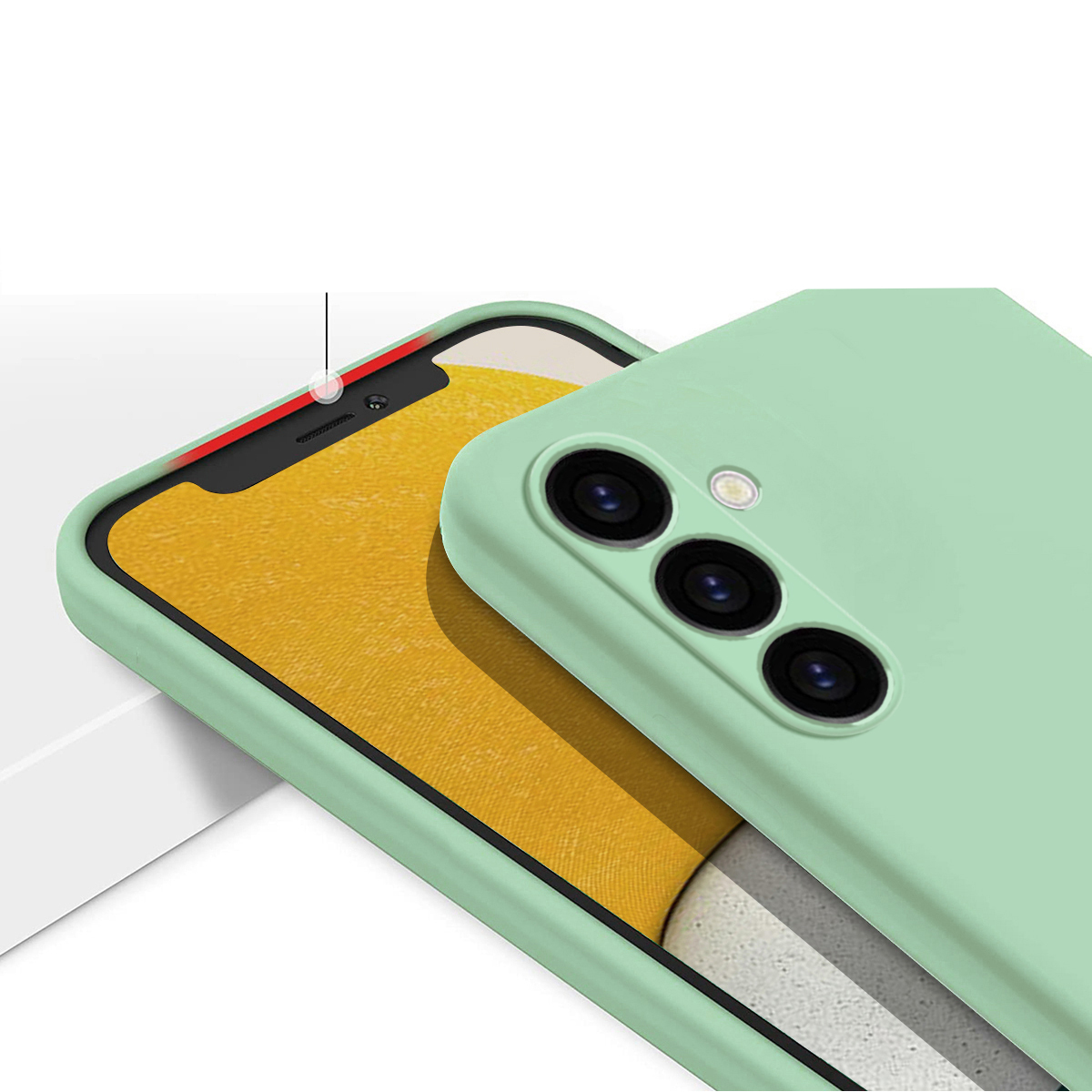 Samsung Galaxy S24 FE Silikon Case Hülle mit Kameraschutz   Handschlaufe - Türkis