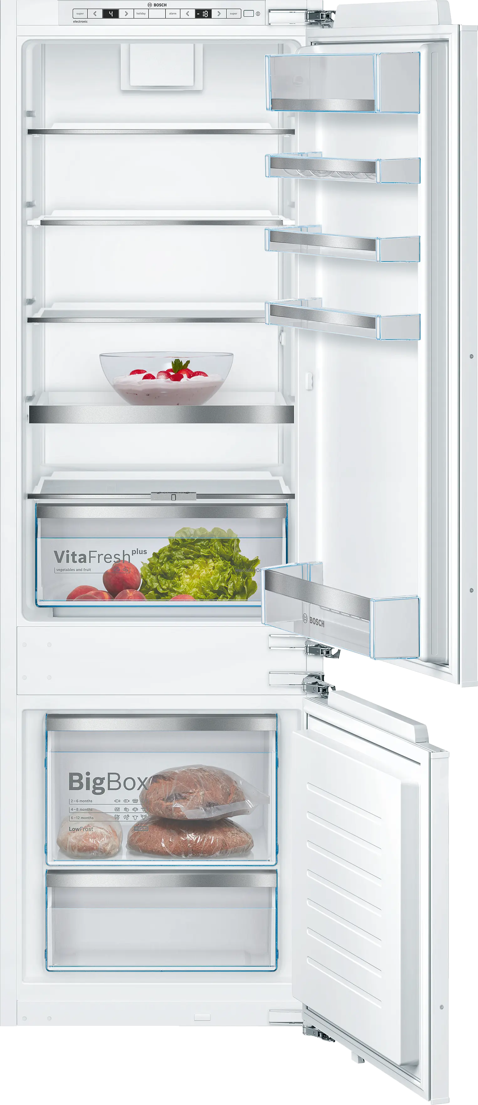 Serie 6 Inbouw koel-vriescombinatie 177.2 x 55.8 cm Vlakscharnier met SoftClose
