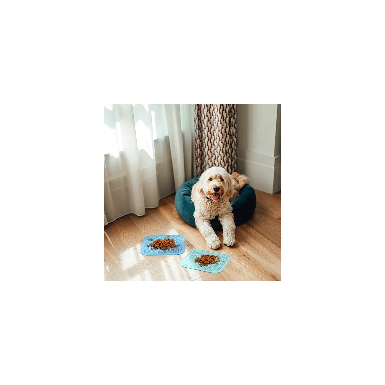 nobleza – Leckmatte aus Silikon für Hunde blau
