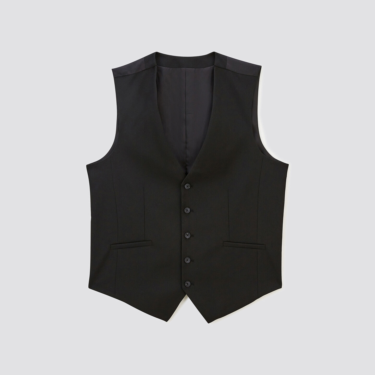 Gilet de costume uni slim Noir