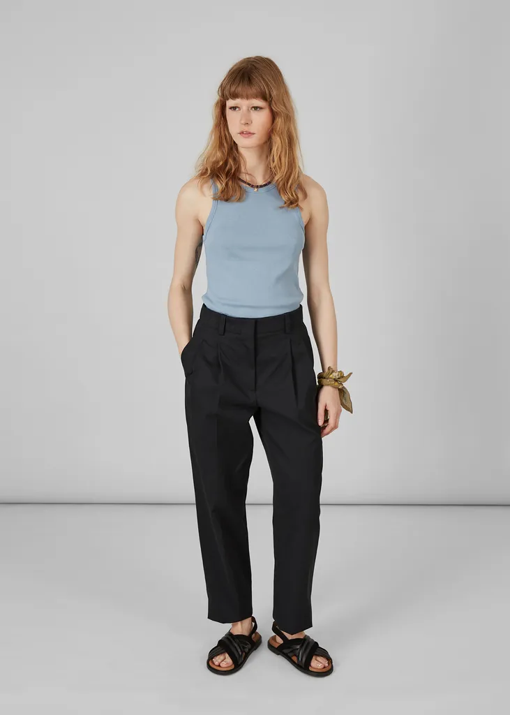 Pantalon double plis en twill de coton L'Exception Paris
