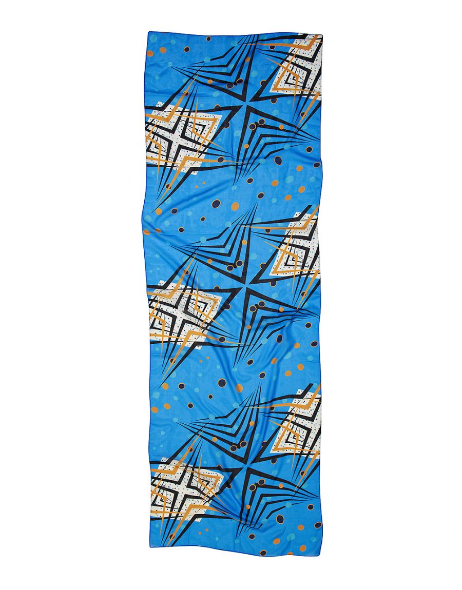 Foulard bleu imprimé