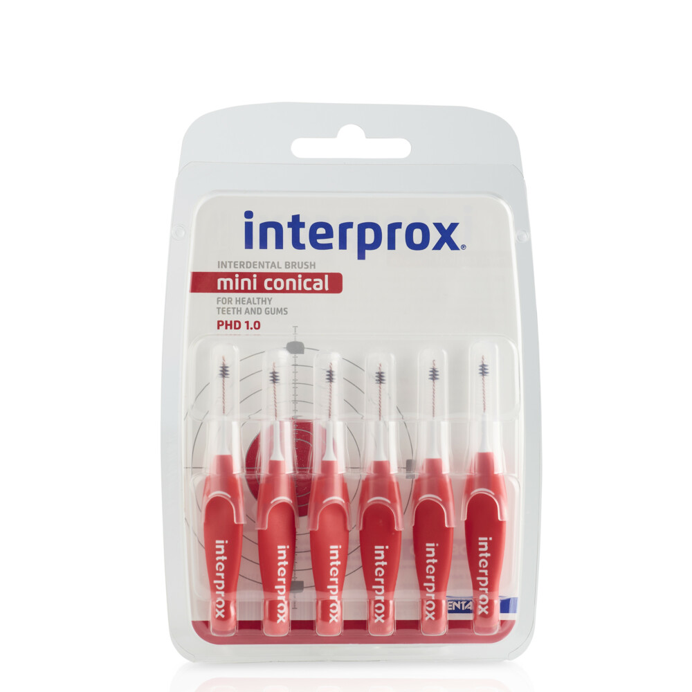 6x Interprox Ragers Mini Conical Rood PHD 1.26 stuks