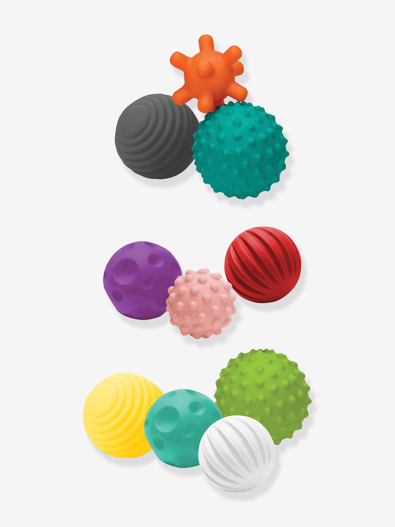 Conjunto de 10 bolas sensoriais flexíveis