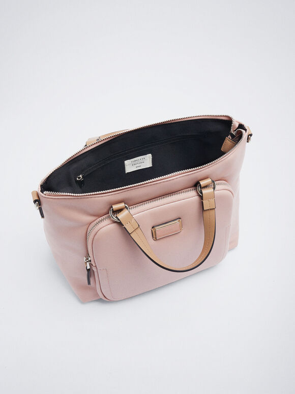 Bolsa de compras com pingente removível - Rosa