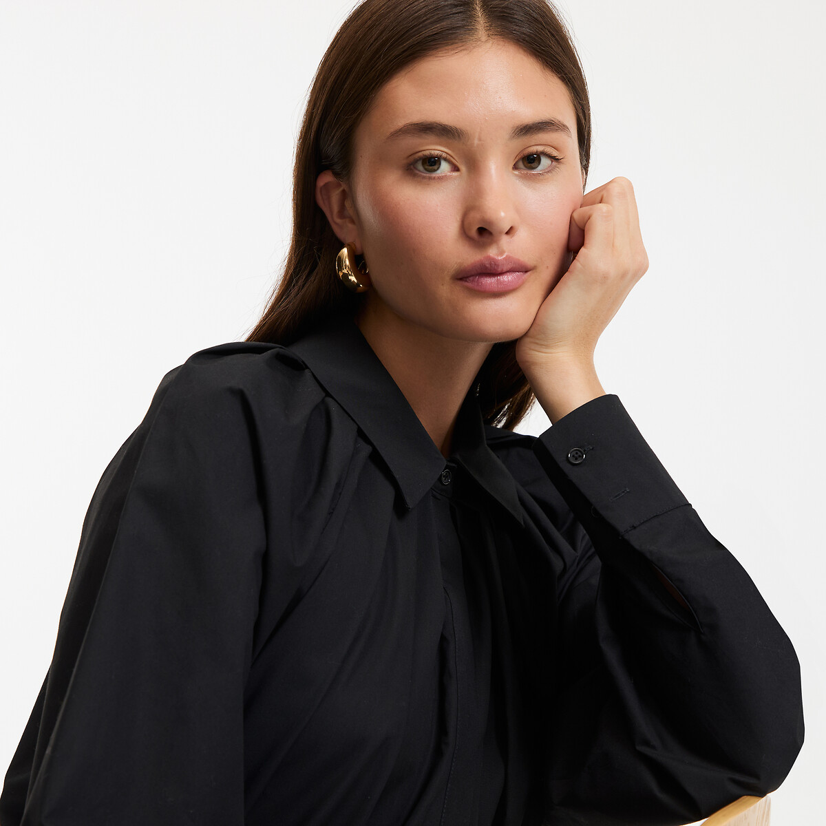 COLEÇÃO LA REDOUTE<br>Camisa larga de algodão, mangas compridas
