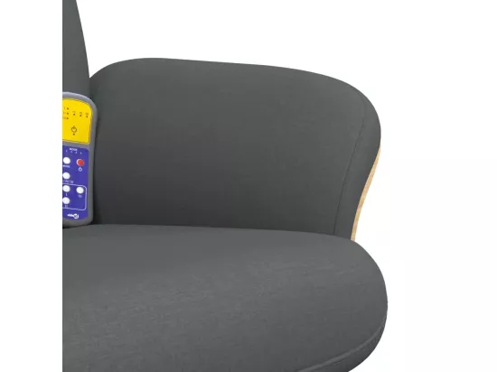 Fauteuil de massage inclinable et repose-pieds gris foncé tissu