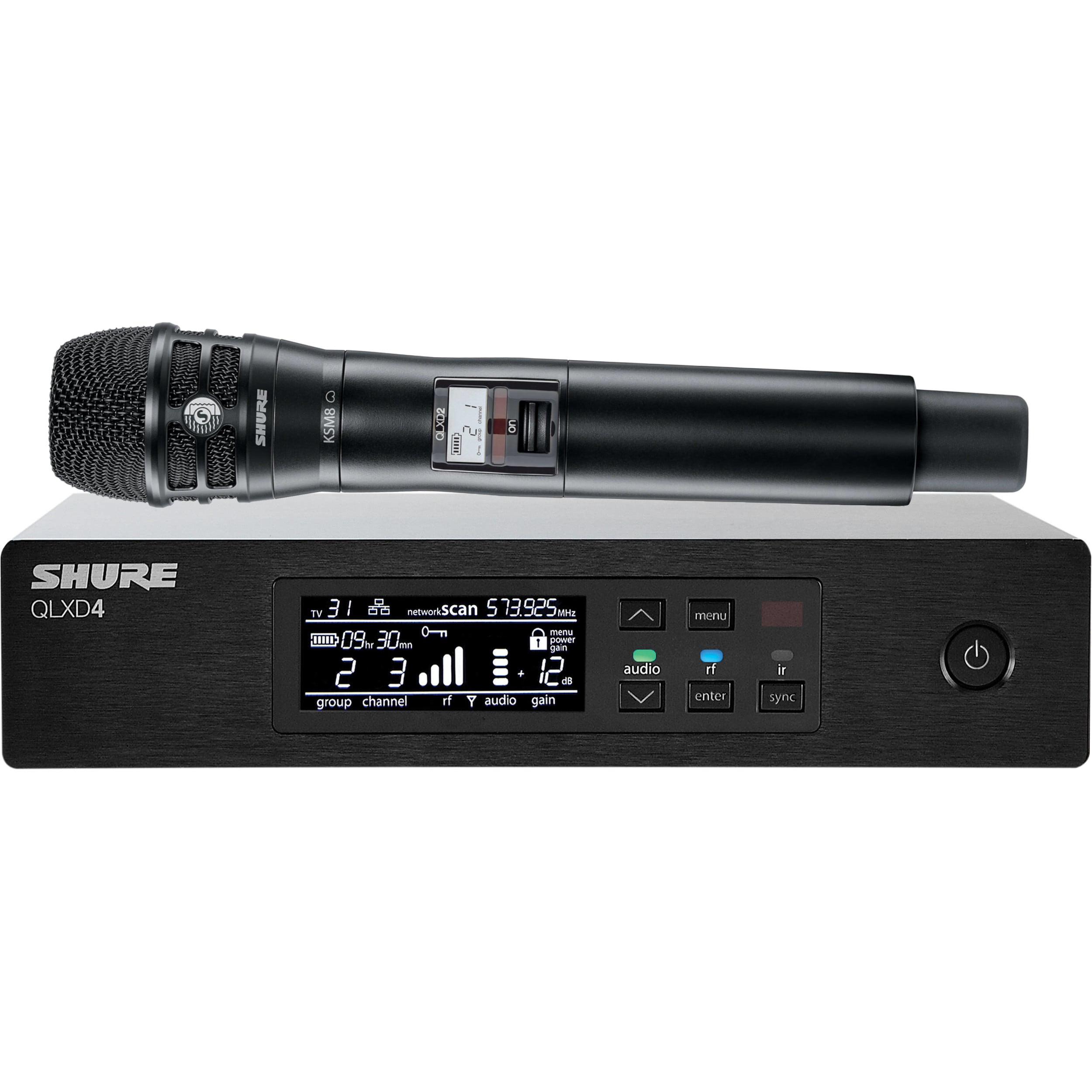 Shure QLXD24E/K8B-K51 draadloos microfoon systeem (606 - 670 MHz)