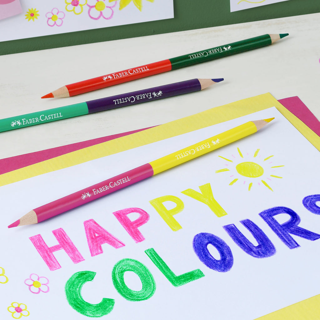 Lápis Cor 24 unidades + 3 Lápis Bicolor + Afia Faber Castell