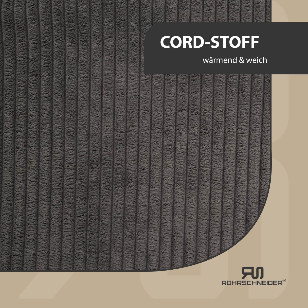 Rohrschneider ® Hundebett waschbar für kleine Hunde mit Hundekissen Cord (ca. 55x42 cm) inkl. Gassibeutel