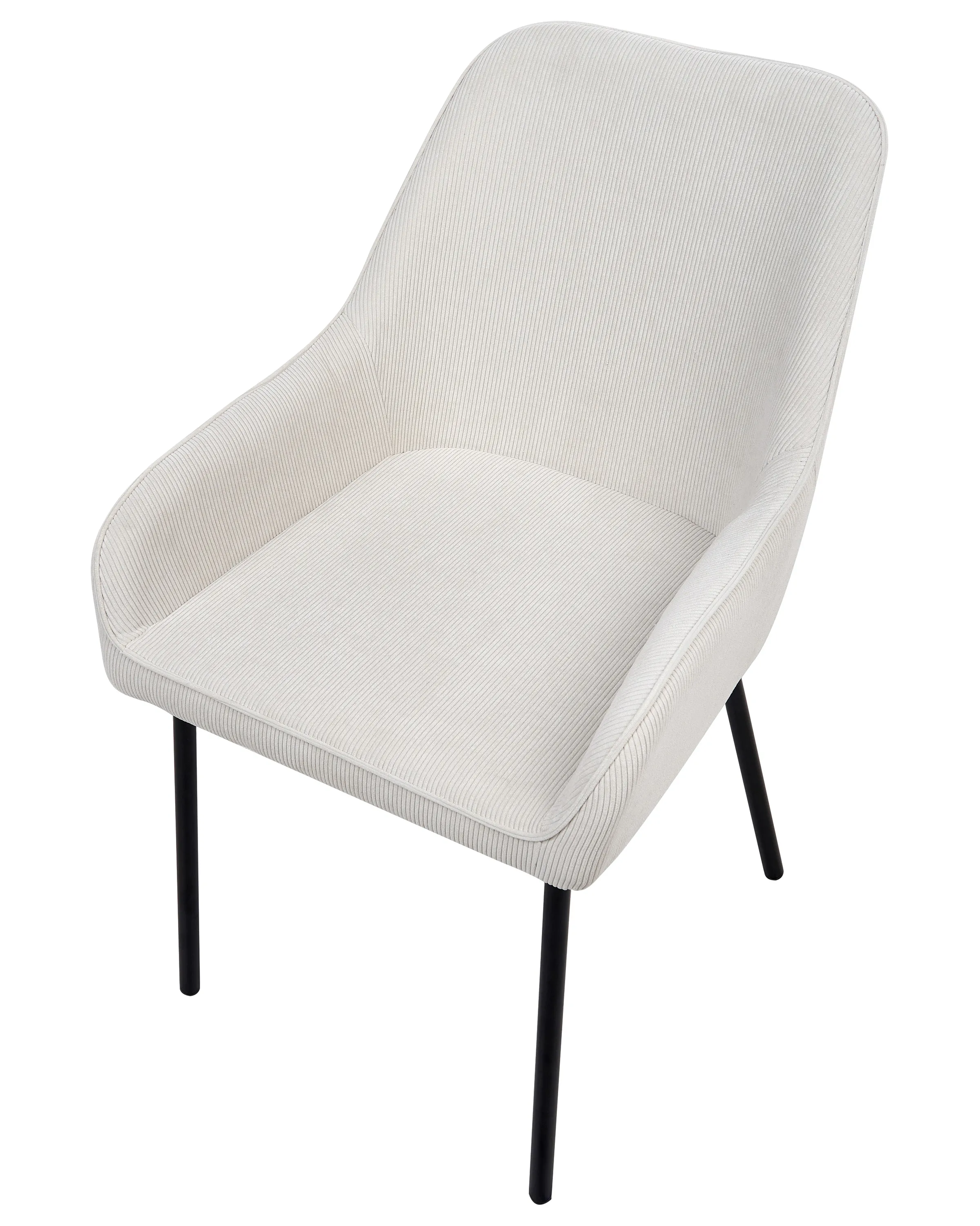 Set van 2 eetkamerstoelen LOVERNA Corduroy Gebroken wit
