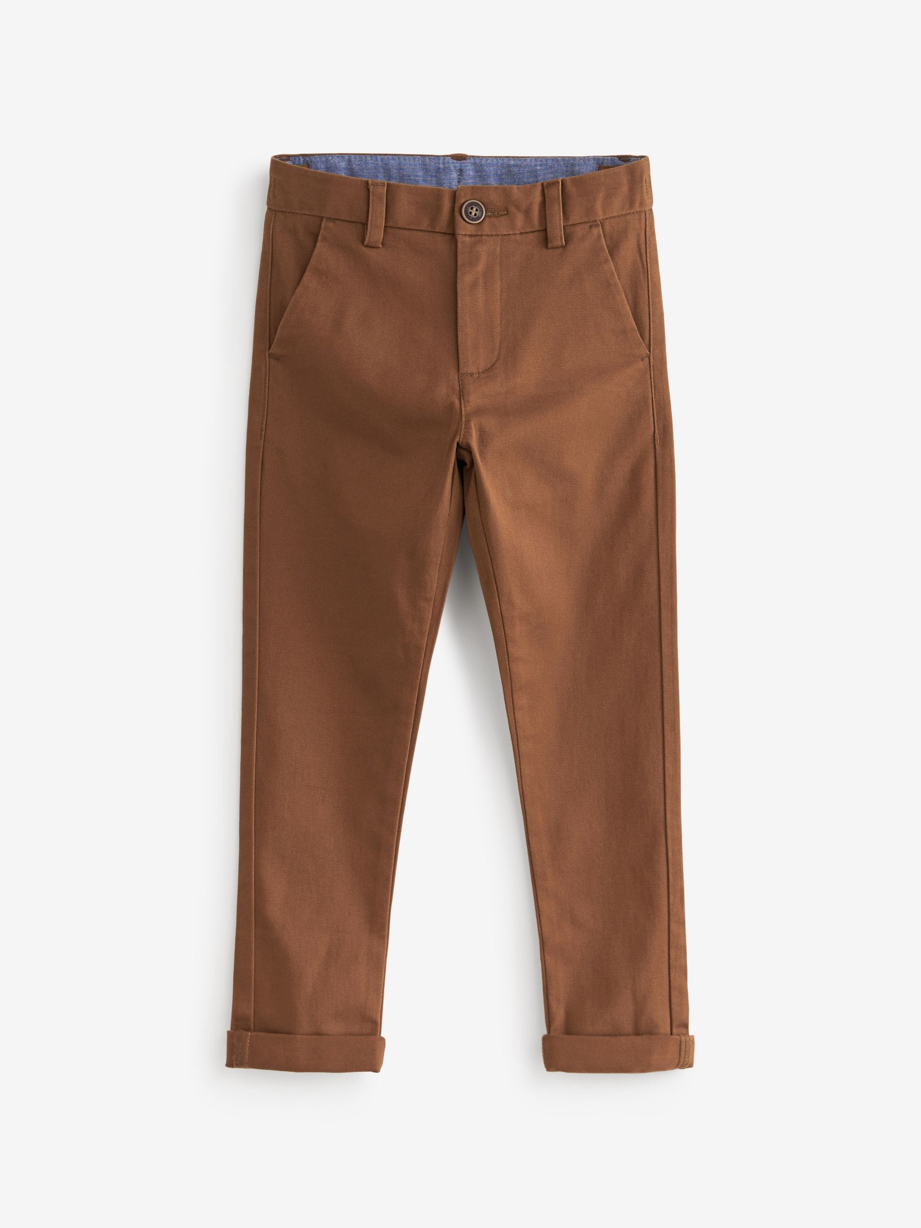 Roodbruin/lichtbruin - Stretchy chino's (3-17jr)