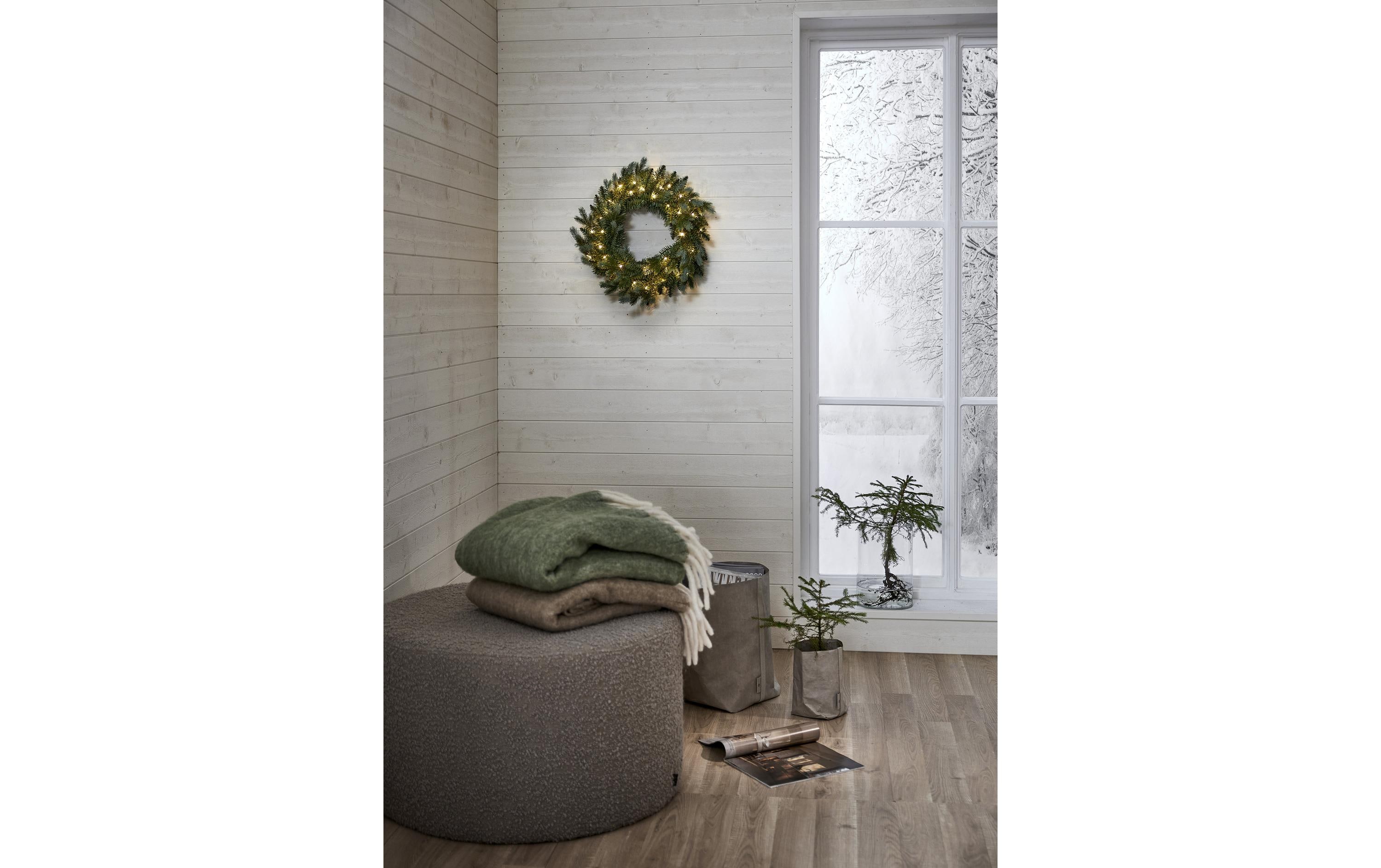LED-Weihnachtskranz Greyland, Ø 55 cm, GrünLED Weihnachtsdekoration