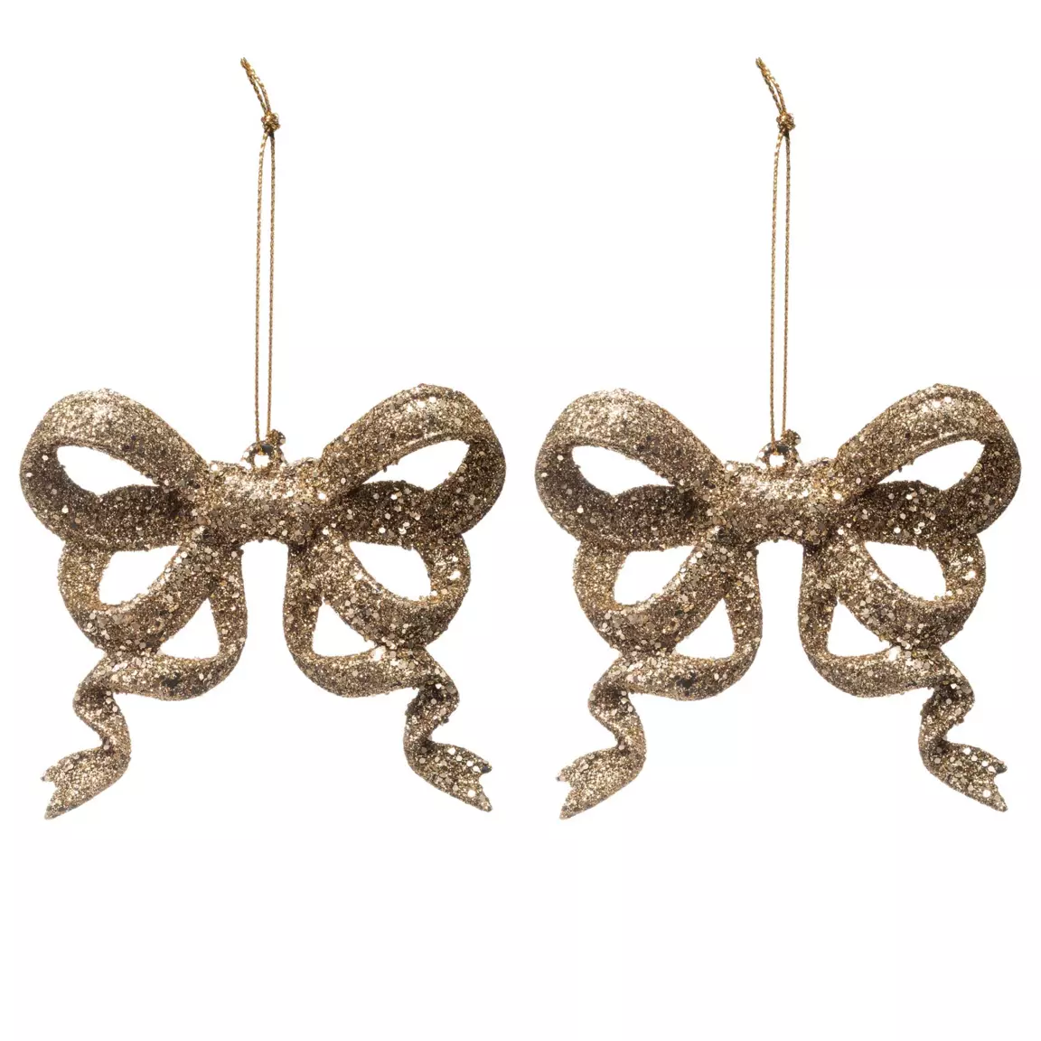 Lot de 2 noeuds (H9 cm) Pailletés Or