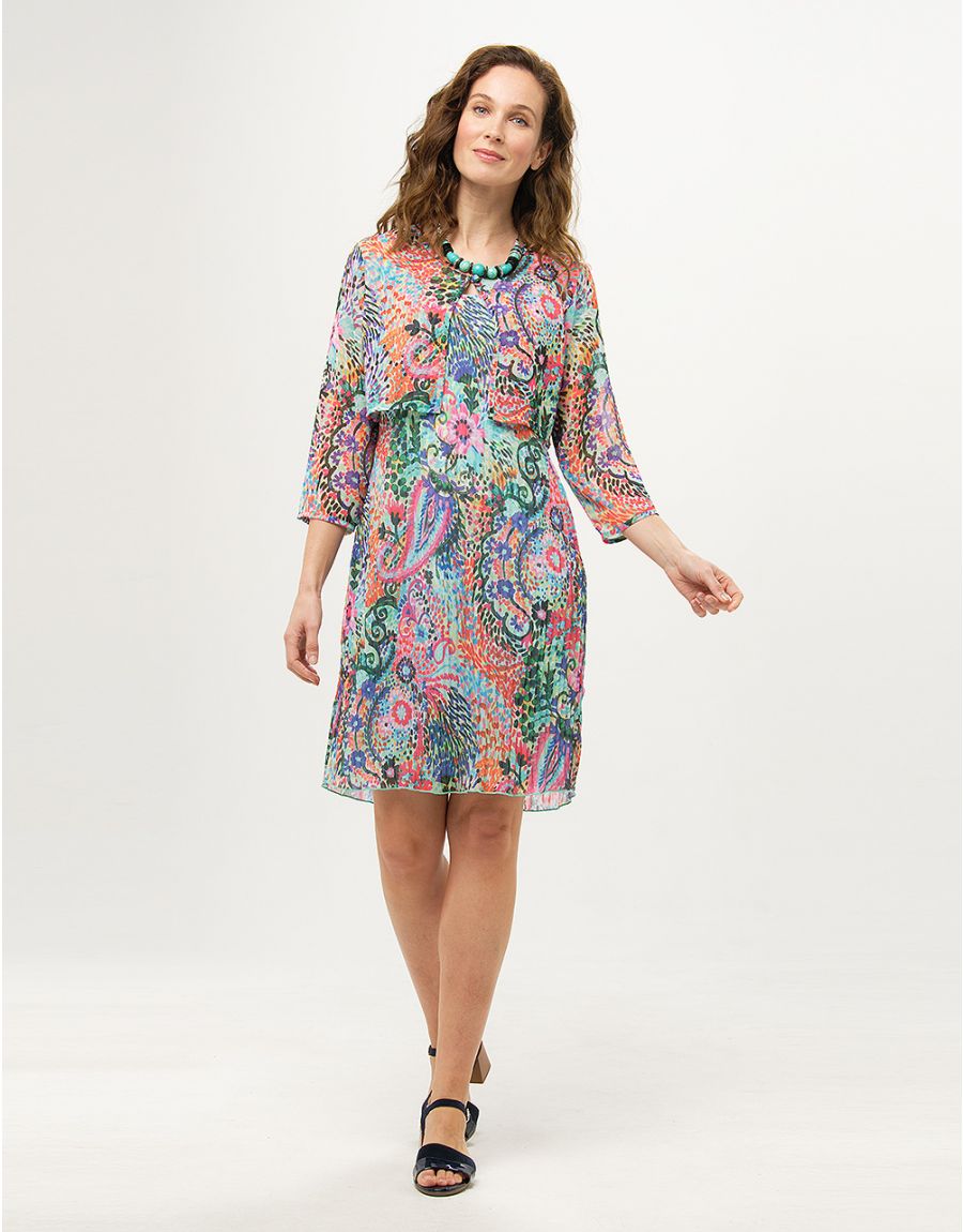 Boléro voile rose bleu