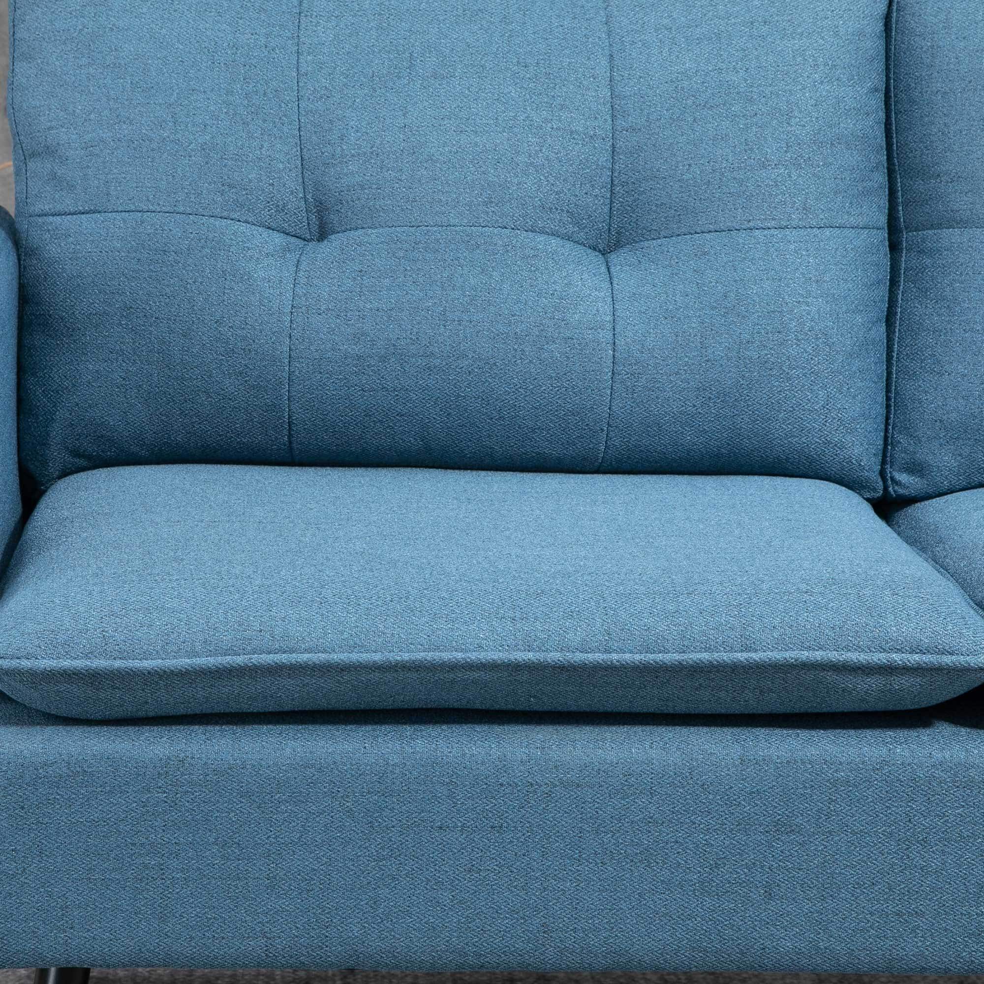 HOMCOM Zweisitzer Sofa mit Rücken- und Sitzkissen grau 139L x 68B x 80H cm