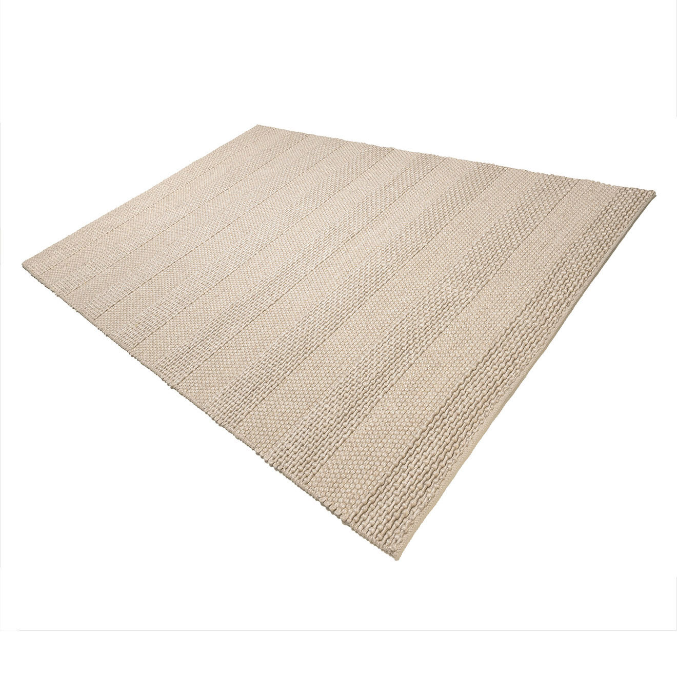 Macabane Tapis en Laine tissée Quentin beige - 230x160 cm