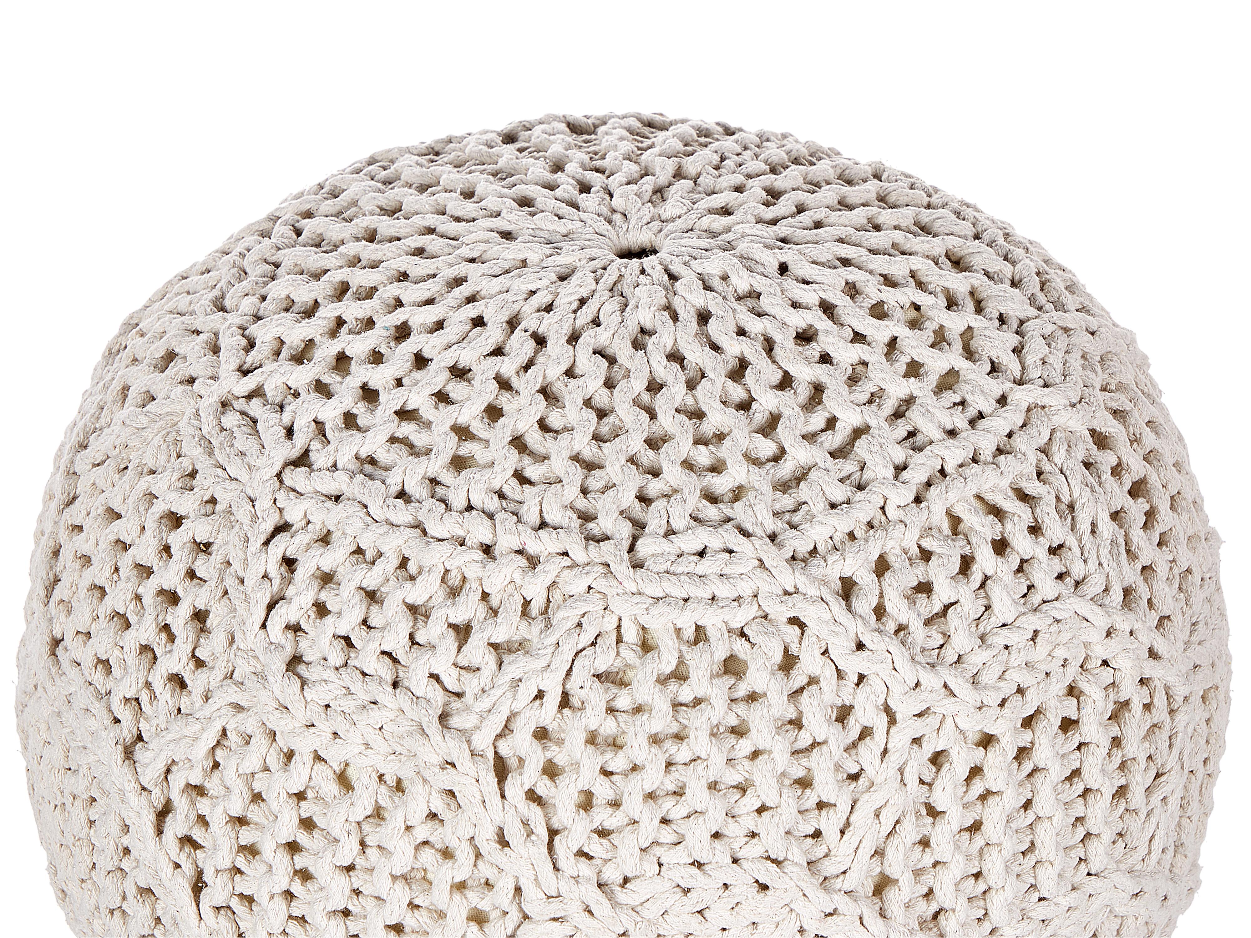 Poef Macramé TRIMAN Katoen Lichtbeige