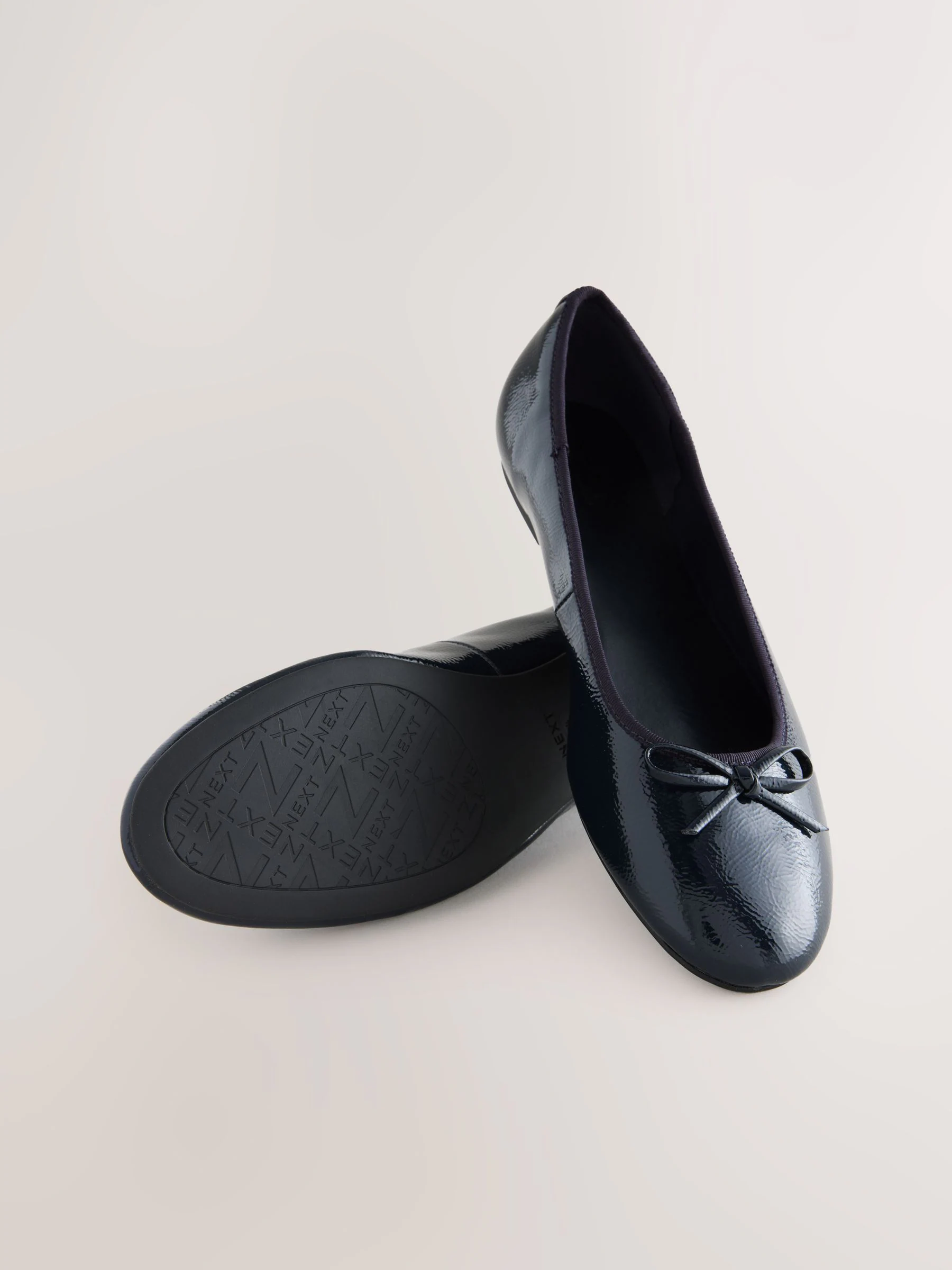 Donkerblauw lakleer - Ballerina's met ronde neus