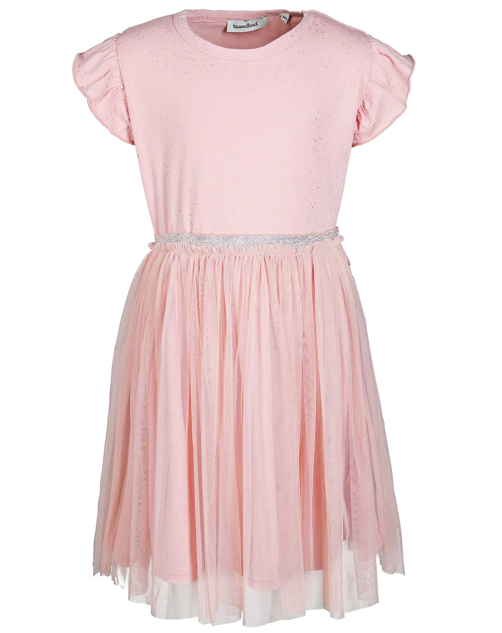 Kurzarm-Kleid GLITZERBUND in rosa