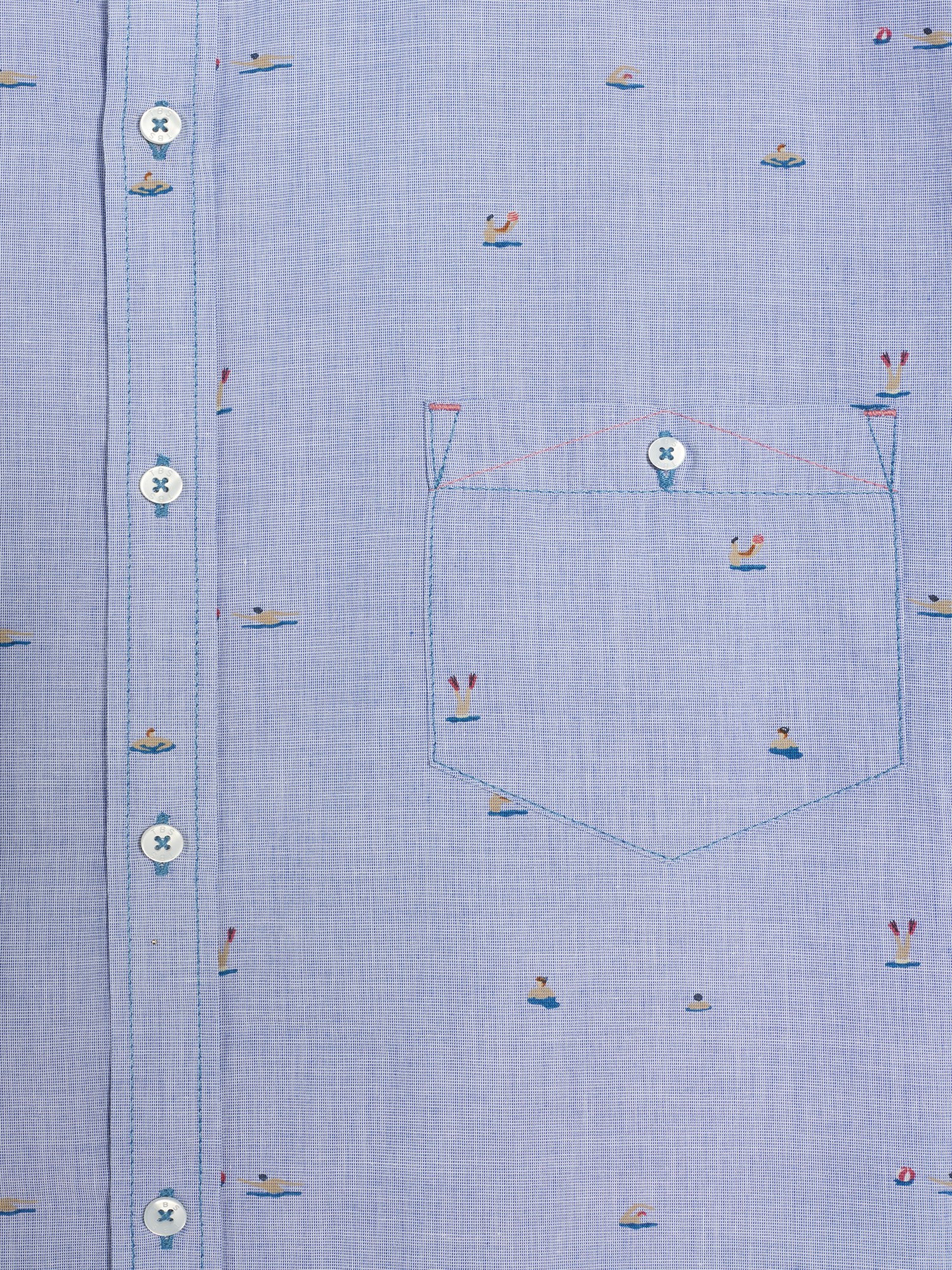 Chemise Homme Imprimé Fantaisie Bleu