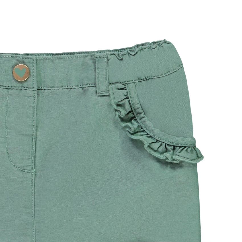 Short à poches volantées pour bébé fille - Vert