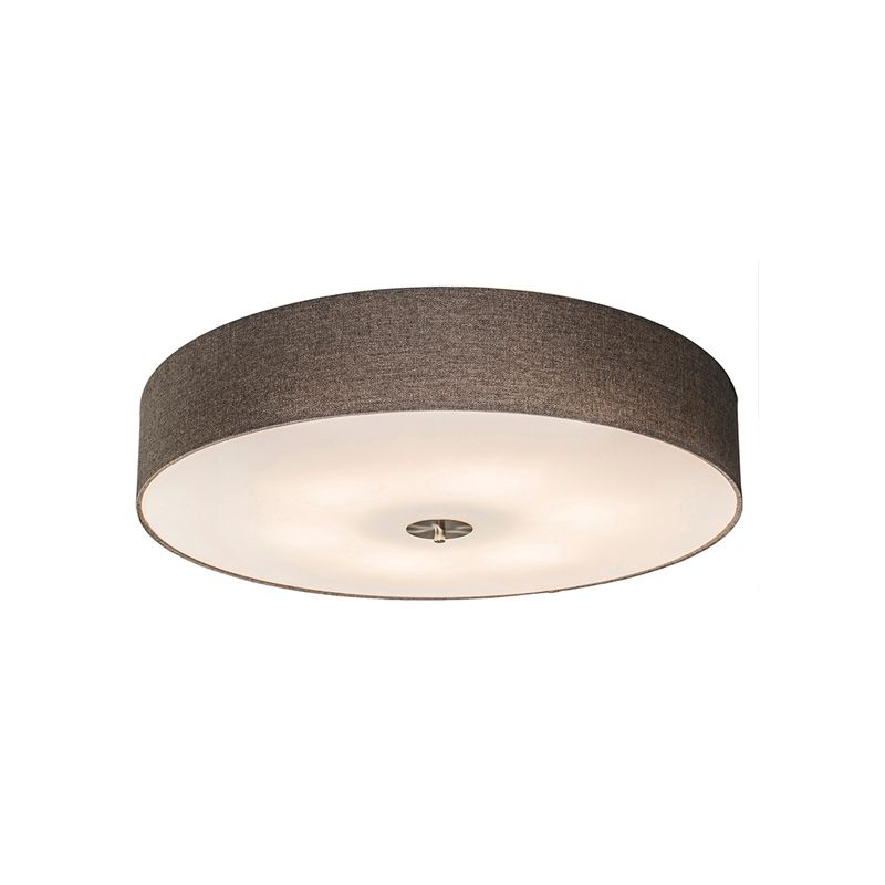 Landelijke plafondlamp taupe 70 cm - Drum Jute