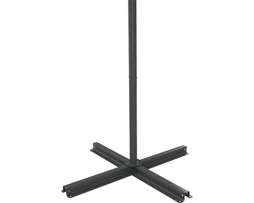 Soluna Lyon zweefparasol, Ø 300 cm, donkergrijs, inclusief kruisvoet