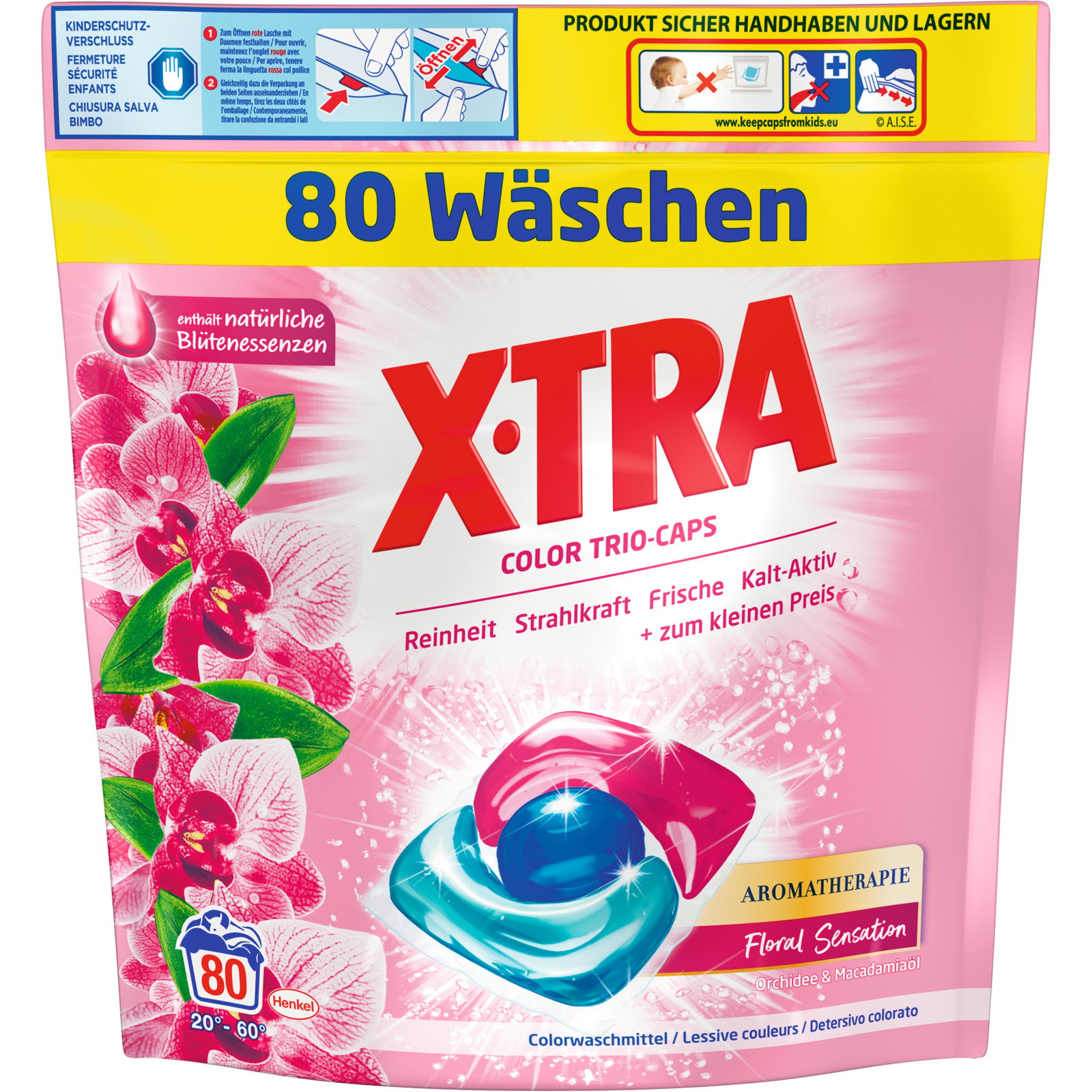 X-Tra Caps Universal Aromatherapie Orchidee & Macadamiaöl, 80 Waschgänge