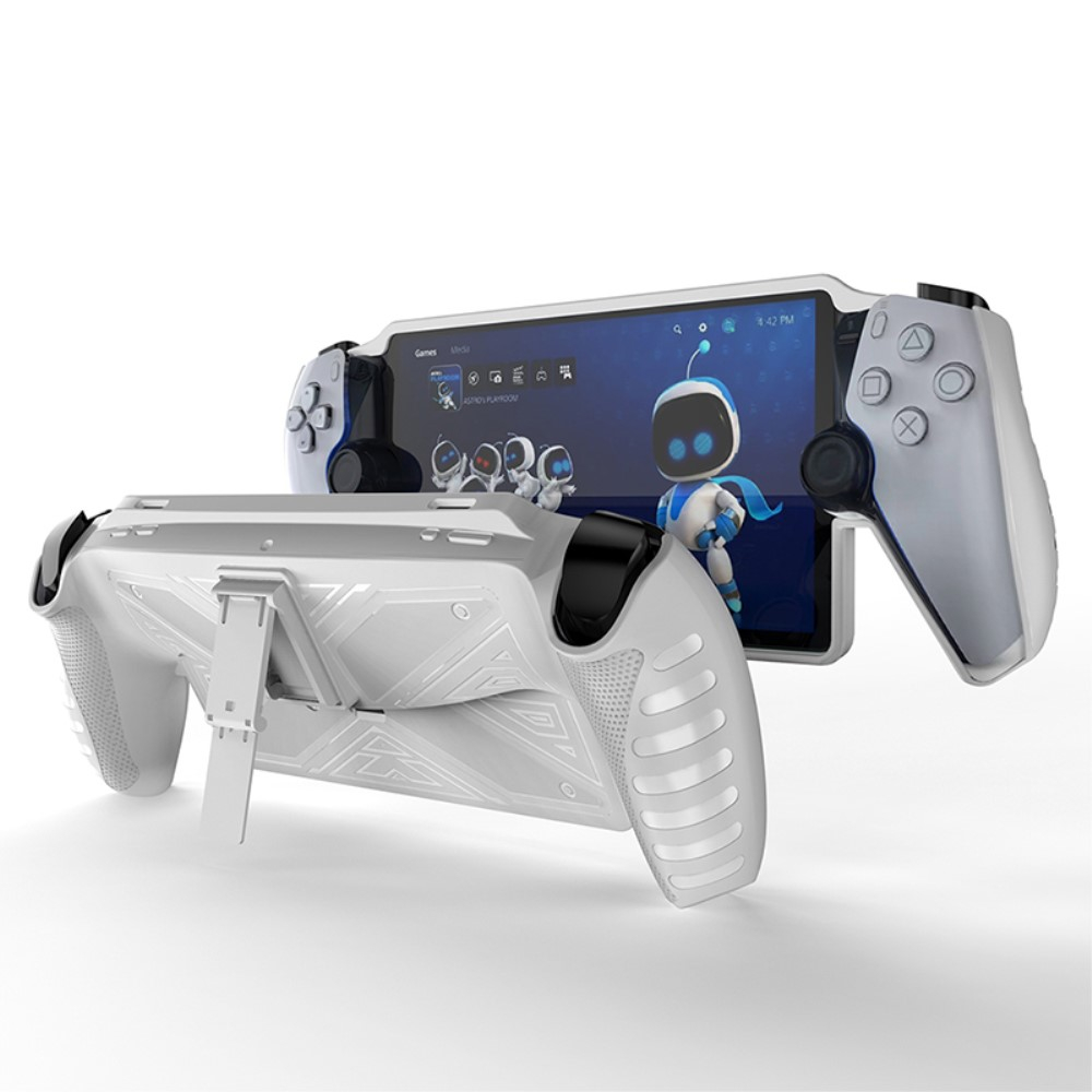 Sony PlayStation Portal Remote Player Controller Silikon Grip Case Schutzhülle mit Aufsteller (hart) - Weiss