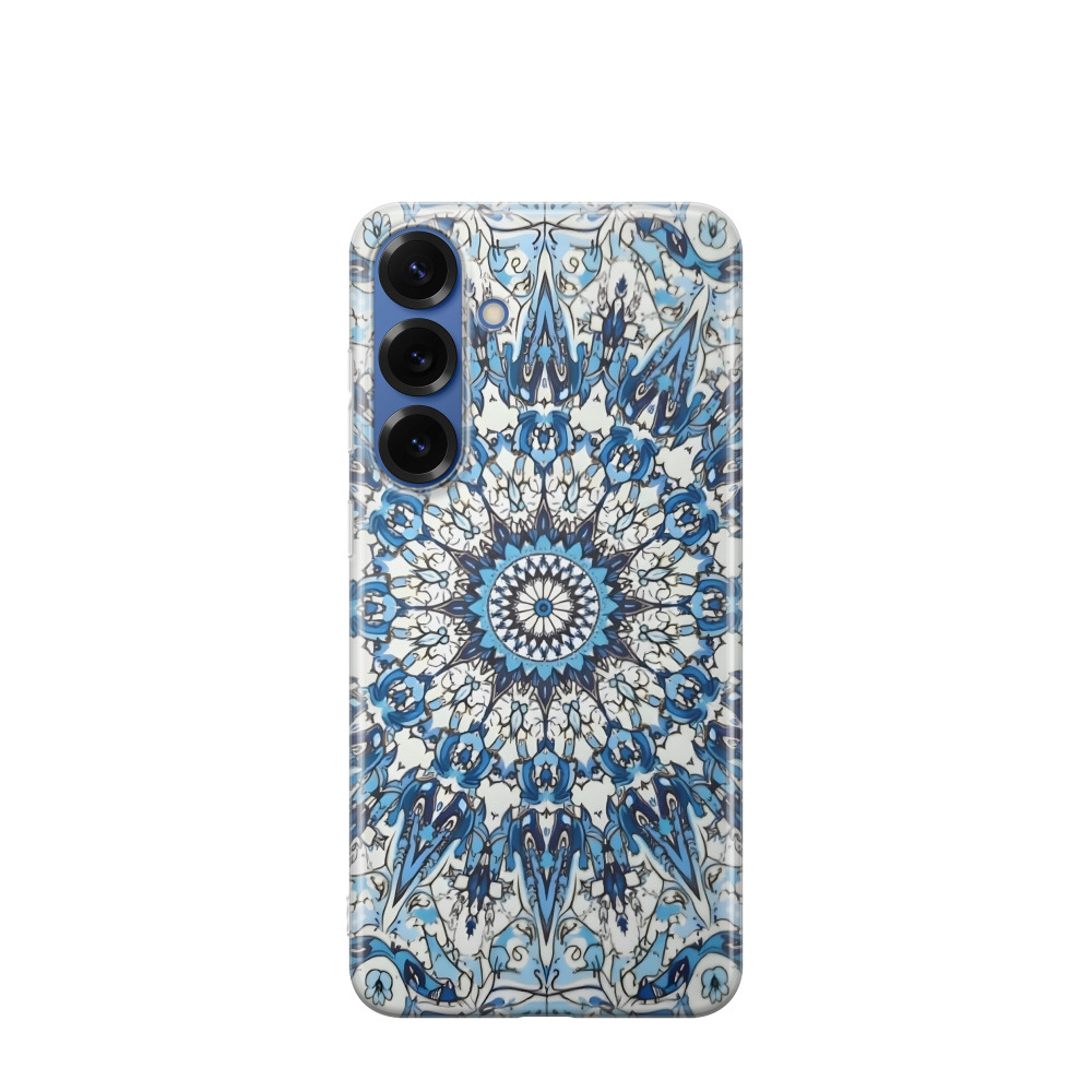 Samsung Galaxy S25 Plus Gummi Hülle Majolika-Ozeanlicht - Blau