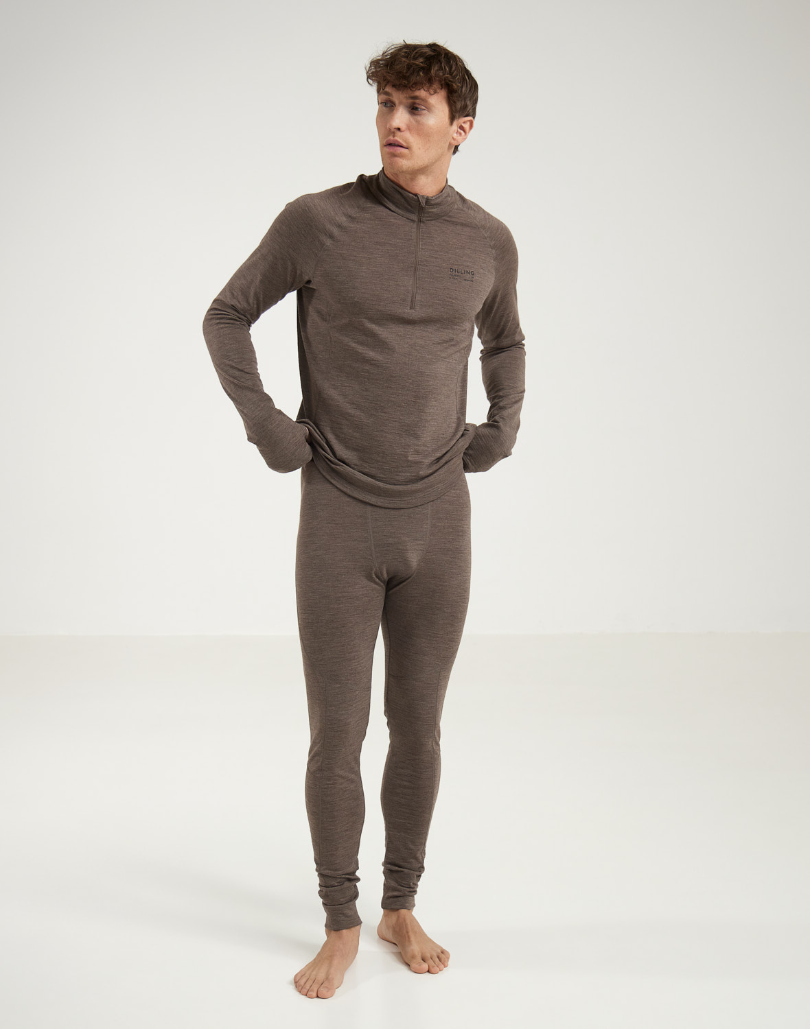Legging van merinowol voor heren in Ijsblauw