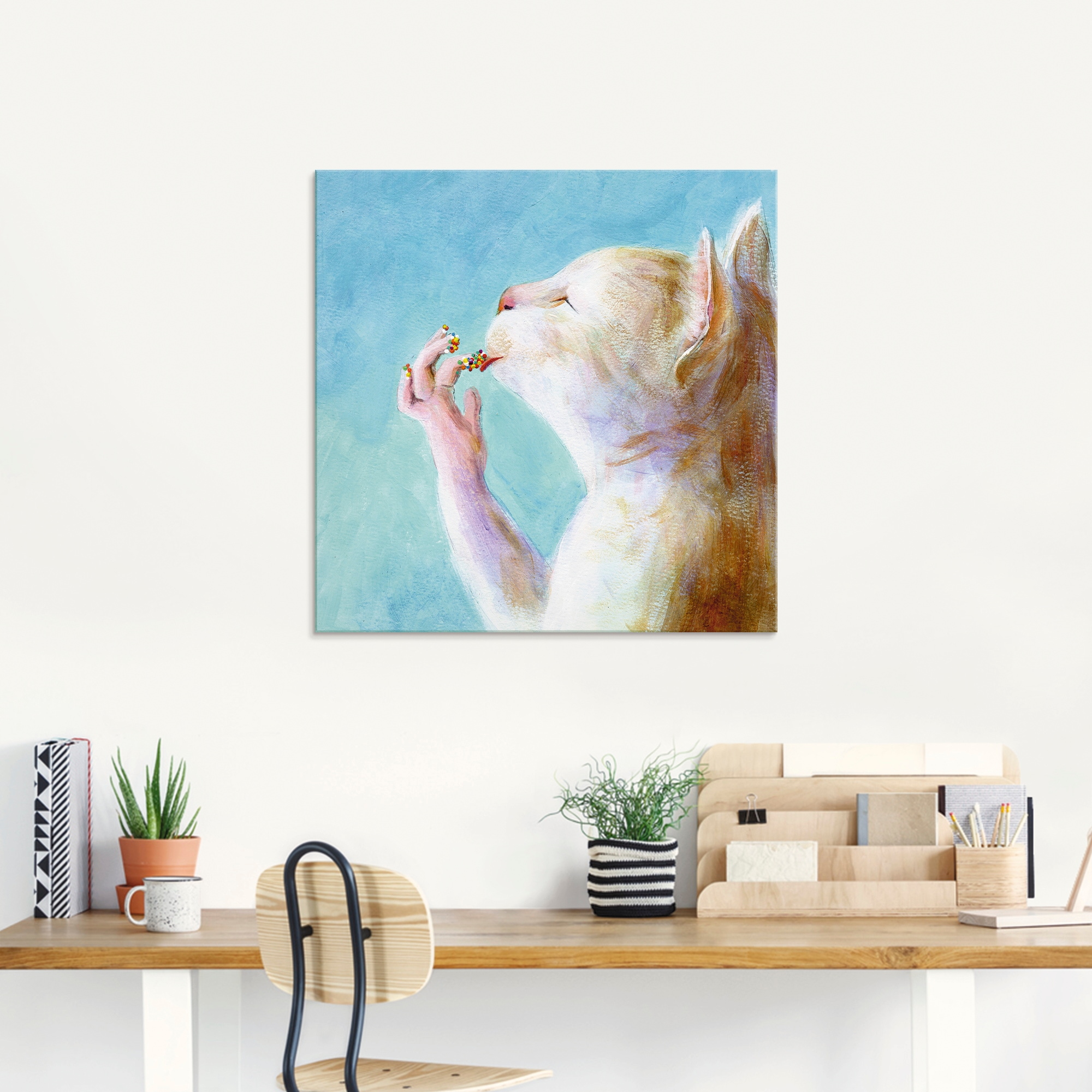 Artland Glasbild »Naschkatze« Haustiere 1 Stk. tlg. in verschiedenen Grössen