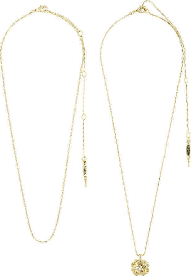 Pilgrim FEEL recycled necklace 2-in-1 set gold-plated Guld