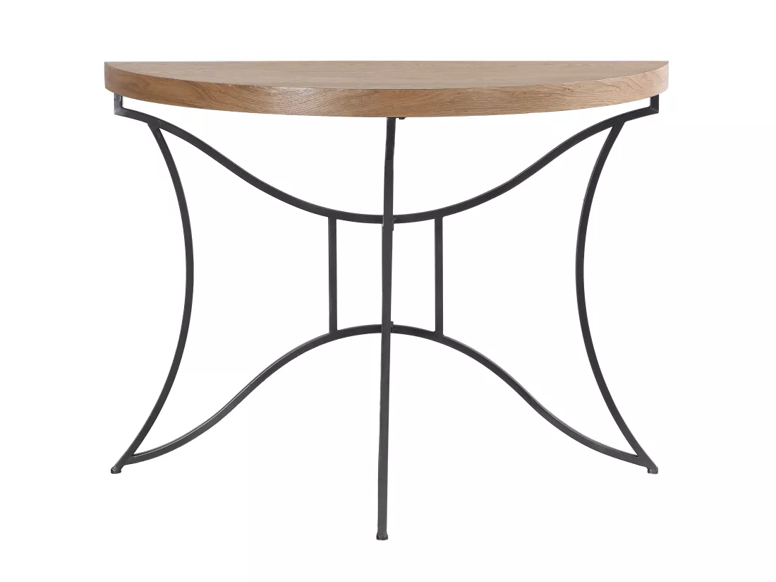 Console en MDF et métal - Naturel et noir - LOLANA
