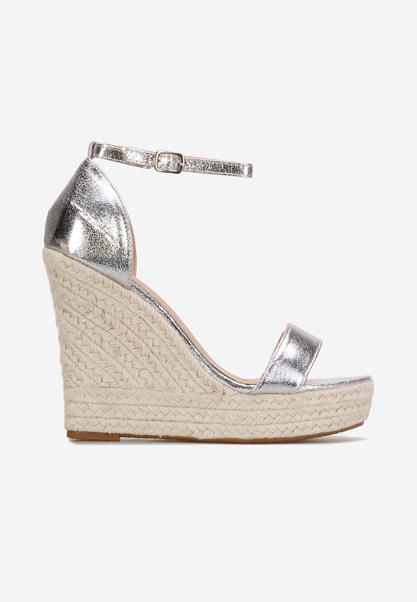 Sandales à plateforme type espadrilles argent Dajana