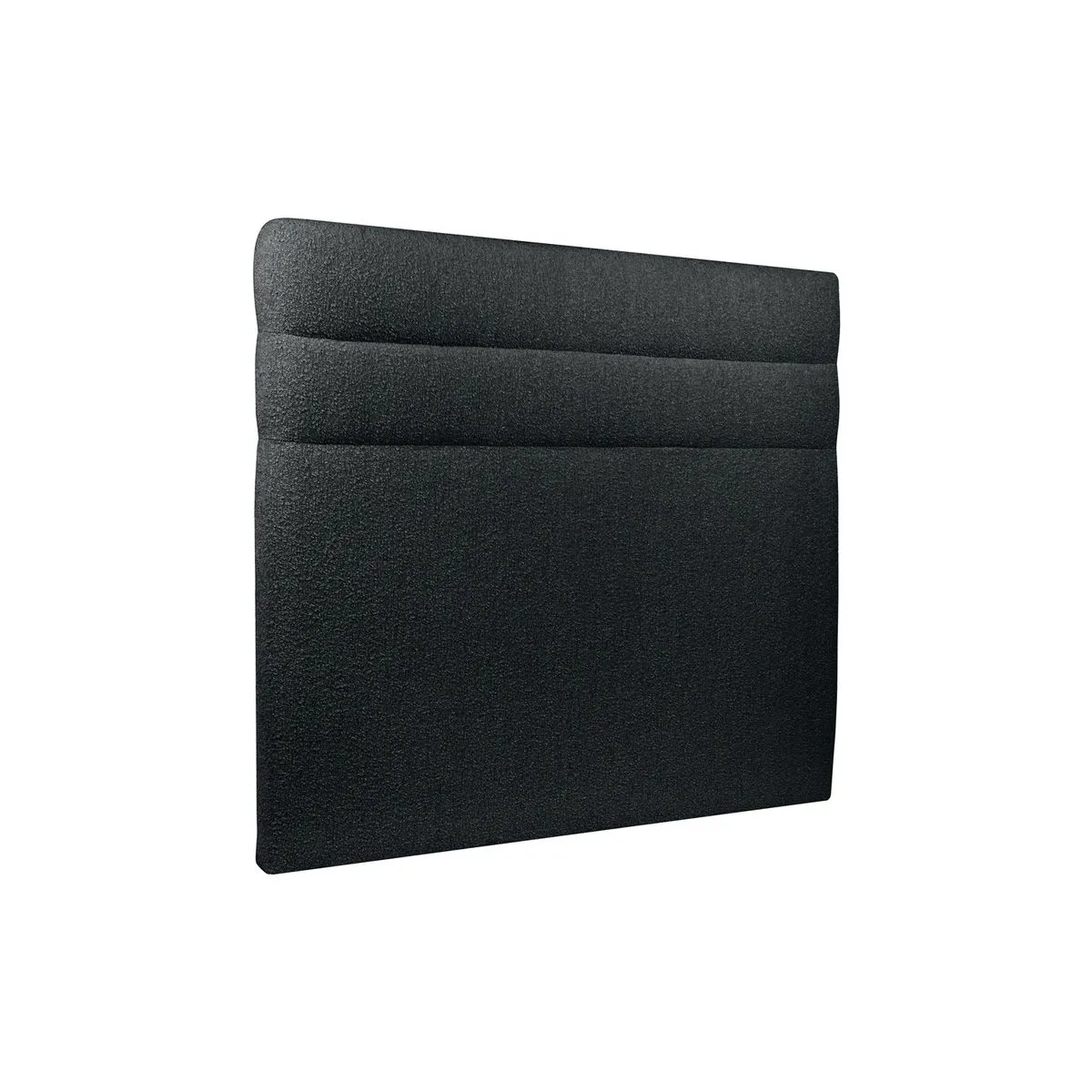 Lit Sommeil de plomb 135x190cm - Tête lignes Bouclette Noir