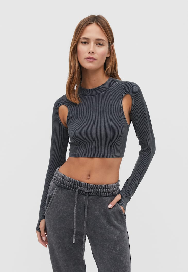 Top cropped sem costuras
