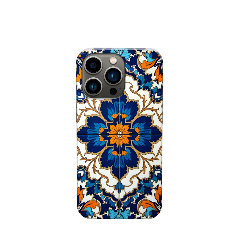 iPhone 13 Pro Kunststoff Hülle Majolika Royale - Blau