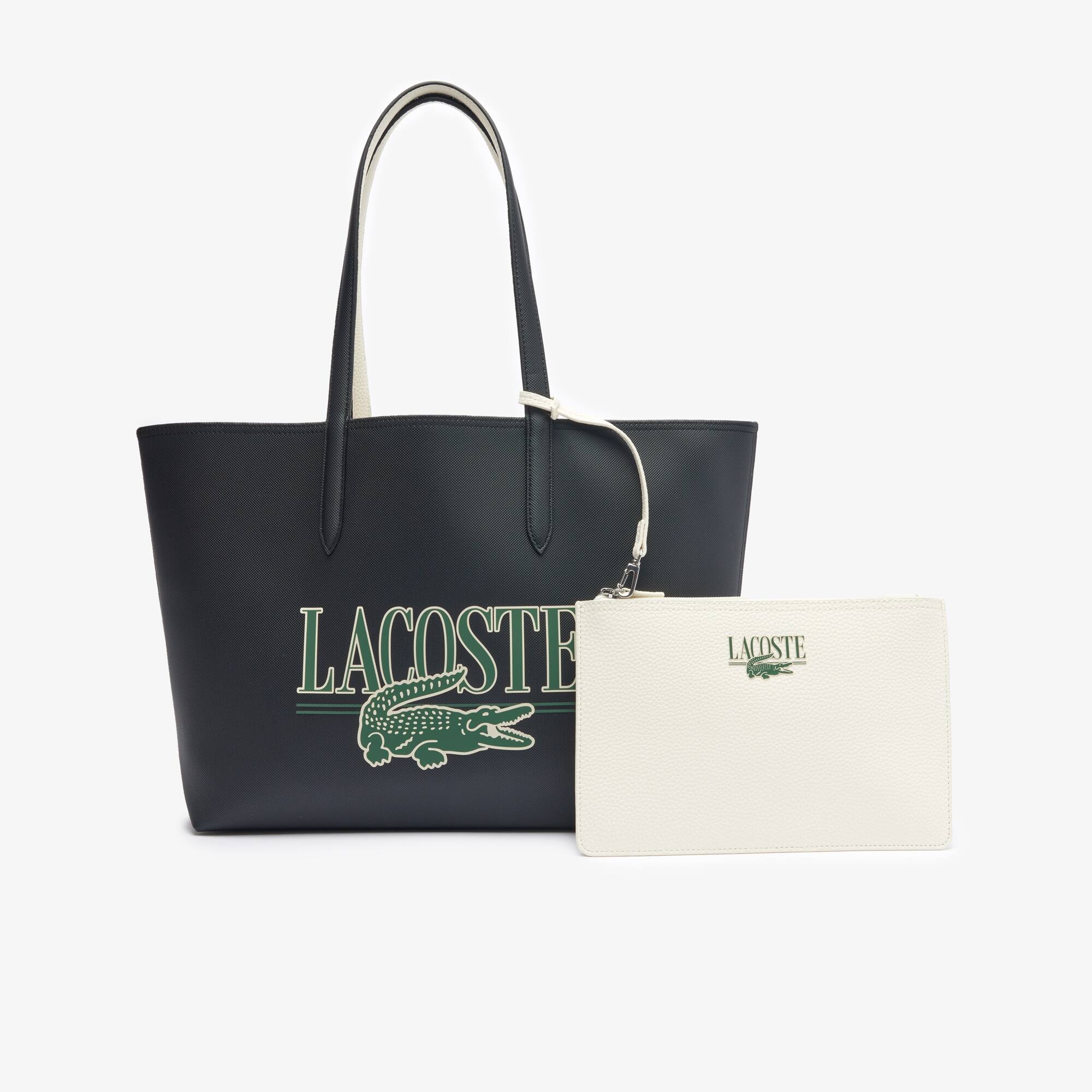 Wendbare Anna Tote Bag aus Piqué Taschen - Schwarz - Lacoste - Damen