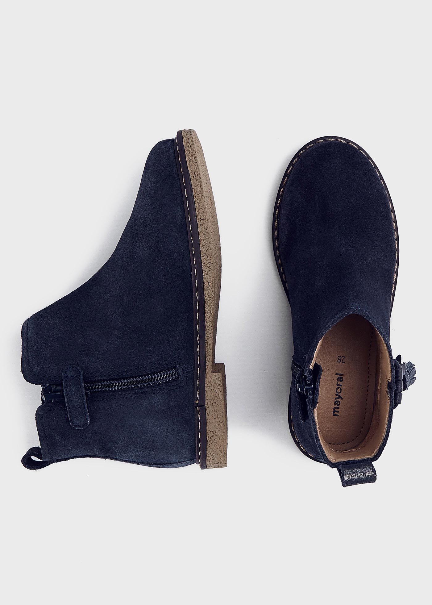 Botas de tornozelo em couro sustentável para meninas